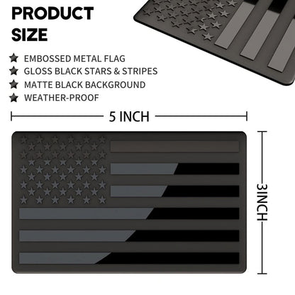 Villacotton® 3D American Flag Emblem Decal - Aluminum Alloy Material (Not Plastic)