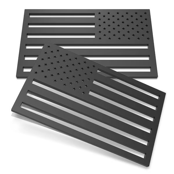 Villacotton® 3D American Flag Emblem Decal - Aluminum Alloy Material (Not Plastic)